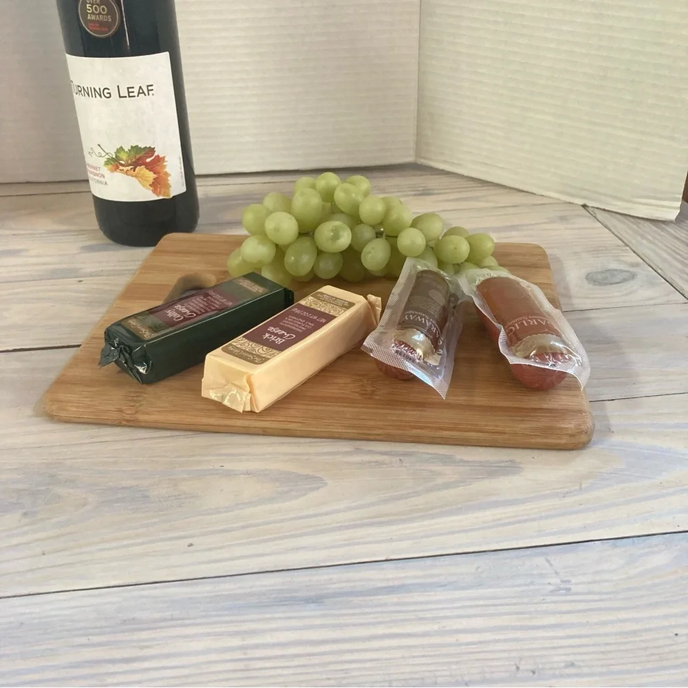 Charcuterie Cutting Square with Handle Serving Board Bamboo 10 x 8 x 0.5 inches